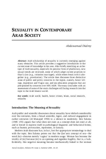 arab sexing|Sexuality in Contemporary Arab Society .